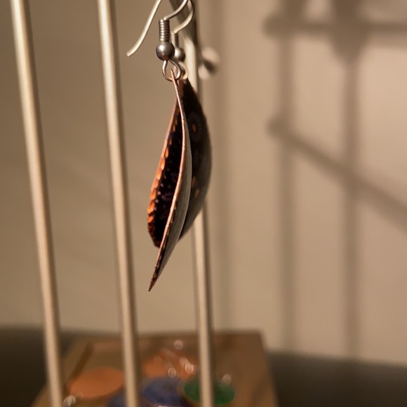 Handmade Turkish Copper Earrings - Picture 3 of 4